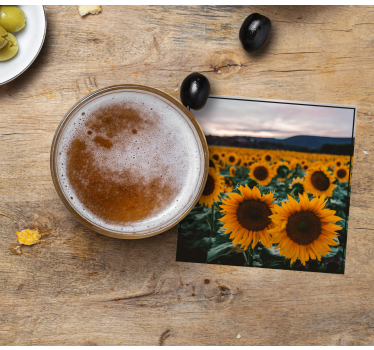 Dessous de verre personnalisable champ de tournesols - TenStickers