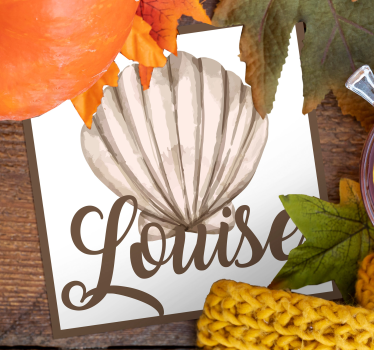 Dessous de verre personnalisable coquillage avec prénom - TenStickers