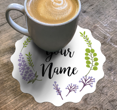 Dessous de verre personnalisable design floral - TenStickers