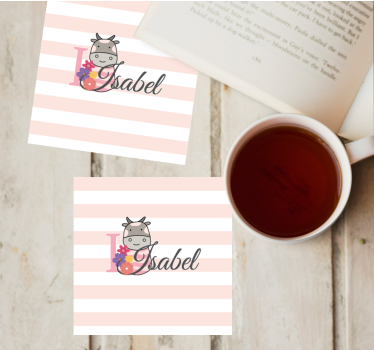 Dessous de verre personnalisable design floral vache - TenStickers