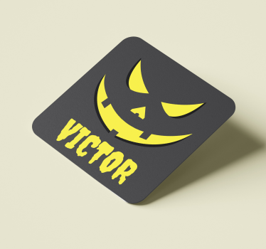 Dessous de verre Halloween personnalisé visage citrouille - TenStickers