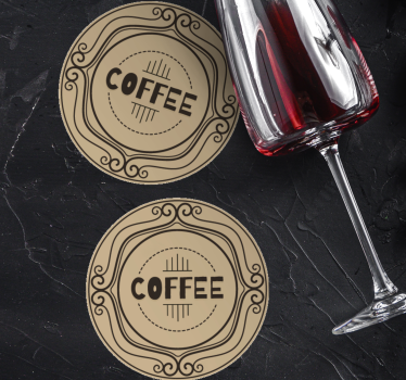 Dessous de verre personnalisable Écusson café Élégant - TenStickers