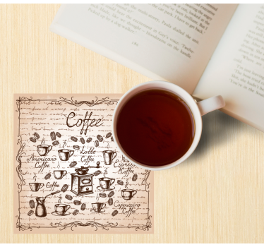 Dessous de verre personnalisable illustration des cafés - TenStickers
