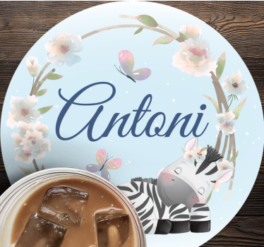 Dessous de verre personnalisable illustration zèbre - TenStickers