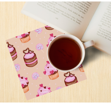 Dessous de verre personnalisable motif cupcake sucré - TenStickers