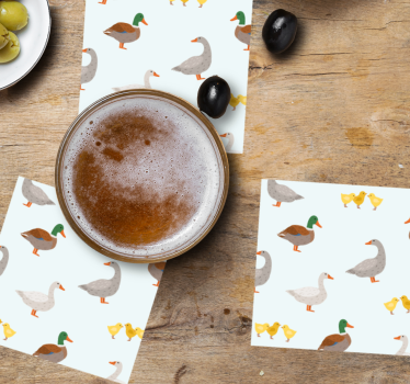 Dessous de verre personnalisable motifs de canards ludiques - TenStickers