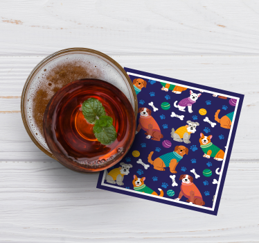Dessous de verre personnalisable motifs de chiens colorés - TenStickers