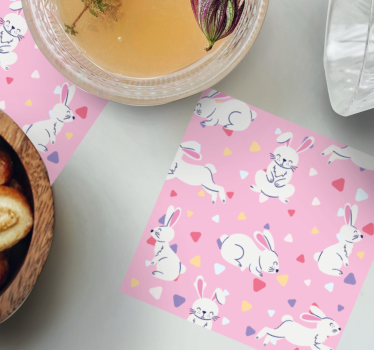 Dessous de verre personnalisable motifs de lapins ludiques - TenStickers
