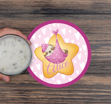 Dessous de verre personnalisable paresseux endormi étoilé - TenStickers