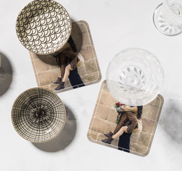 dessous de verre personnalisable Photo de couple - TenStickers