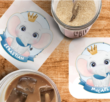 Dessous de verre personnalisable portraits d'éléphants - TenStickers
