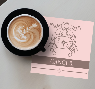 Dessous de verre personnalisable symbole du cancer - TenStickers