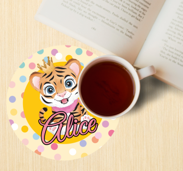 Dessous de verre personnalisable tigre couronné - TenStickers
