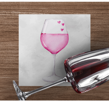 Dessous de verre personnalisable verre orné de cœurs - TenStickers