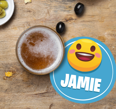 Dessous de verre personnalisable visage souriant - TenStickers