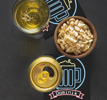 Dessous de verre personnalisé Bière néon - TenStickers