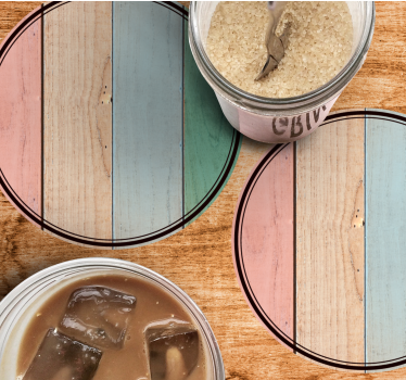 Dessous de verre planches en bois colorées - TenStickers