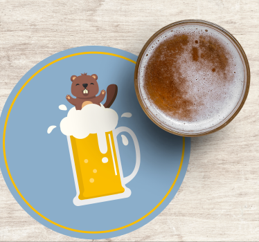 Sous-block avec un castor de dessin animé - TenStickers