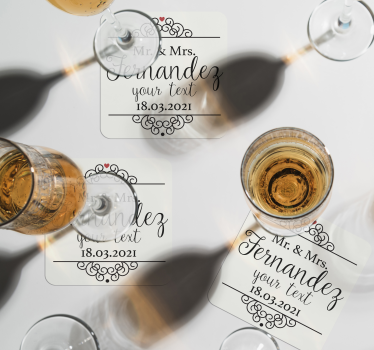 dessous de verre pour mariage Monsieur et madame - TenStickers