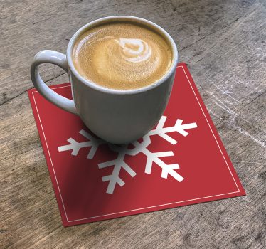 dessous de verre pour noel Flocons de neige rouges - TenStickers
