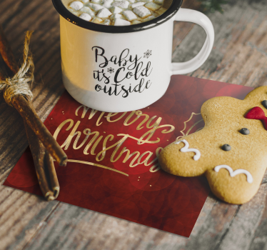 dessous de verre pour noel Joyeux noël en rouge - TenStickers