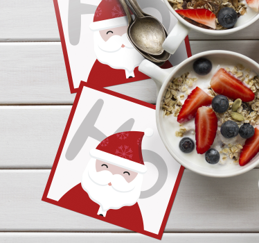 dessous de verre pour noel Père noël et hohoho - TenStickers