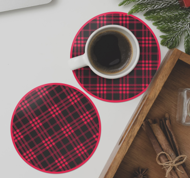dessous de verre pour noel sticker tartan de noël - TenStickers
