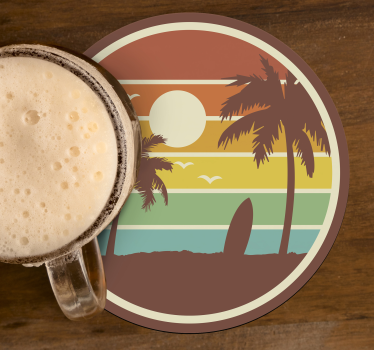 Dessous de verre rétro surf - TenStickers