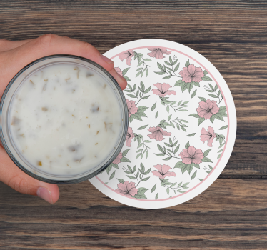 Dessous de verre rond à motif floral - TenStickers