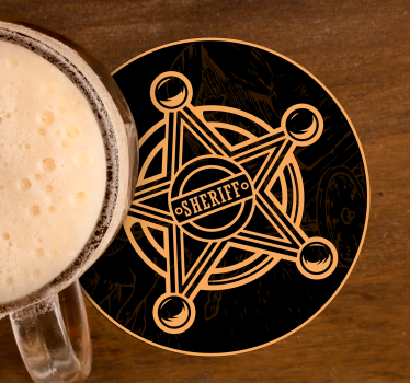 Dessous de verre rond étoile de shérif - TenStickers