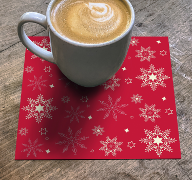 Dessous de verre rouge Flocons de neige - TenStickers