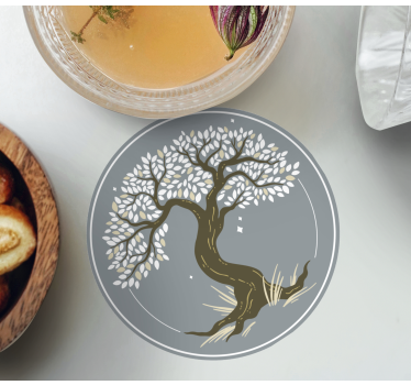 Dessous de verre silhouette d'arbre élégante - TenStickers