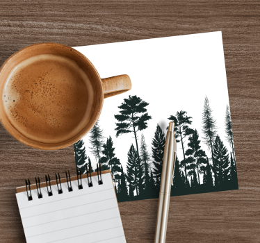 Dessous de verre silhouette de grands pins - TenStickers