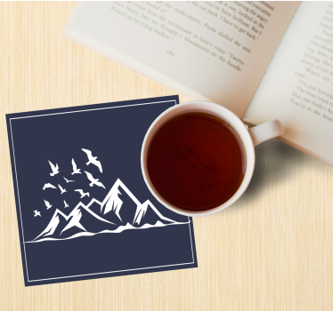 Dessous de verre silhouette de paysage montagneux - TenStickers