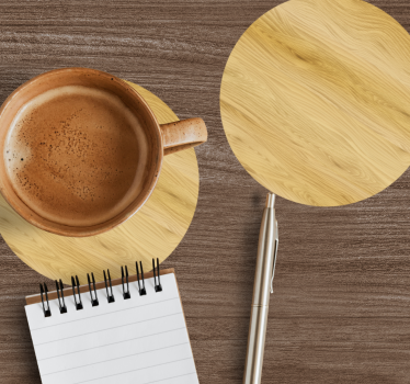 Dessous de verre surface circulaire en bois naturel - TenStickers