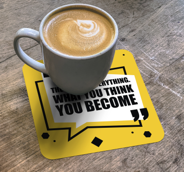 Dessous de verre Texte et fond jaune - TenStickers