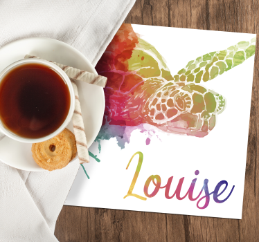 Dessous de verre tortue personnalisé coloré - TenStickers