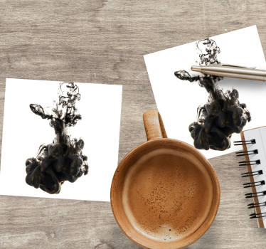 Dessous de verre tourbillon d'encre noire fluide - TenStickers