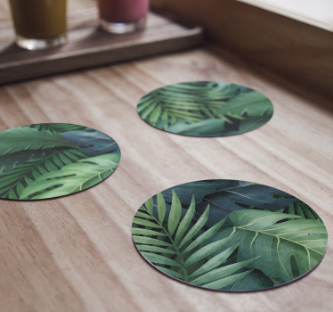 Dessous de verre moderne Différentes feuilles vertes - TenStickers