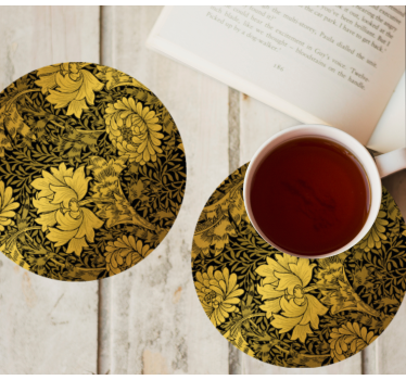 dessous de verre tres moderne Feuilles d'or - TenStickers
