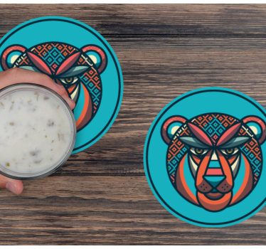 dessous de verre tres moderne Lion géométrique - TenStickers