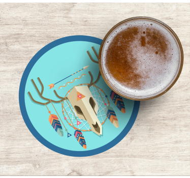 dessous de verre tres moderne Style boho de crâne - TenStickers