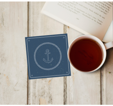 Dessous de verre vintage ancre avec corde - TenStickers