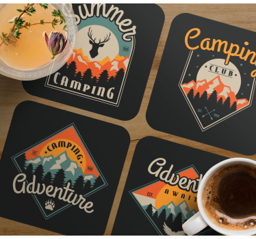 Dessous de verre vintage aventure de camping - TenStickers