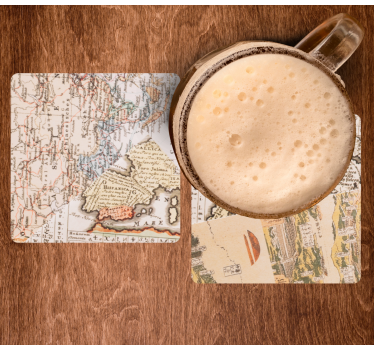 Dessous de verre vintage carte ancienne - TenStickers
