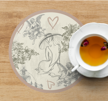 Dessous de verre vintage figures florales élégantes - TenStickers