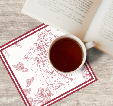 Dessous de verre vintage illustration de scène rustique - TenStickers