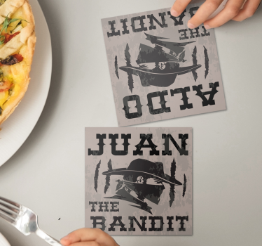 Dessous de verre vintage juan silhouette bandit - TenStickers