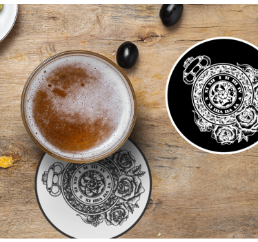 Dessous de verre vintage montre à gousset et roses - TenStickers