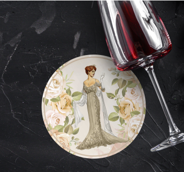 Dessous de verre forme vintage motif belle époque - TenStickers